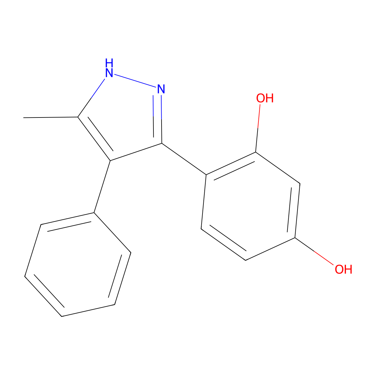 4-(5-methyl-4-phenyl-1H-pyrazol-3-yl)benzene-1,3-diol molecular structure, CAS 476609-61-7