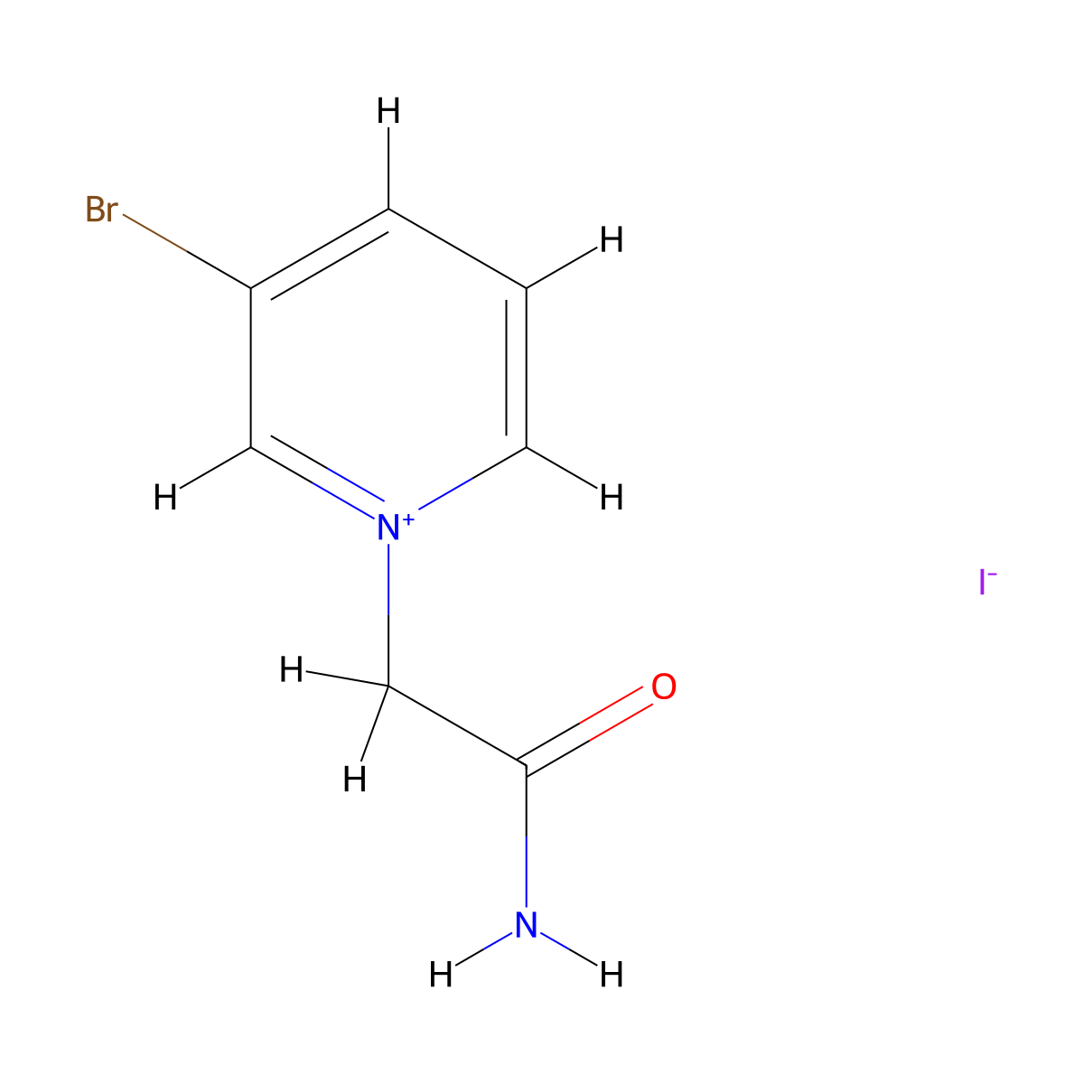 1-(2-Amino-2-oxoethyl)-3-bromopyridin-1-ium iodide molecular structure, CAS 476613-87-3