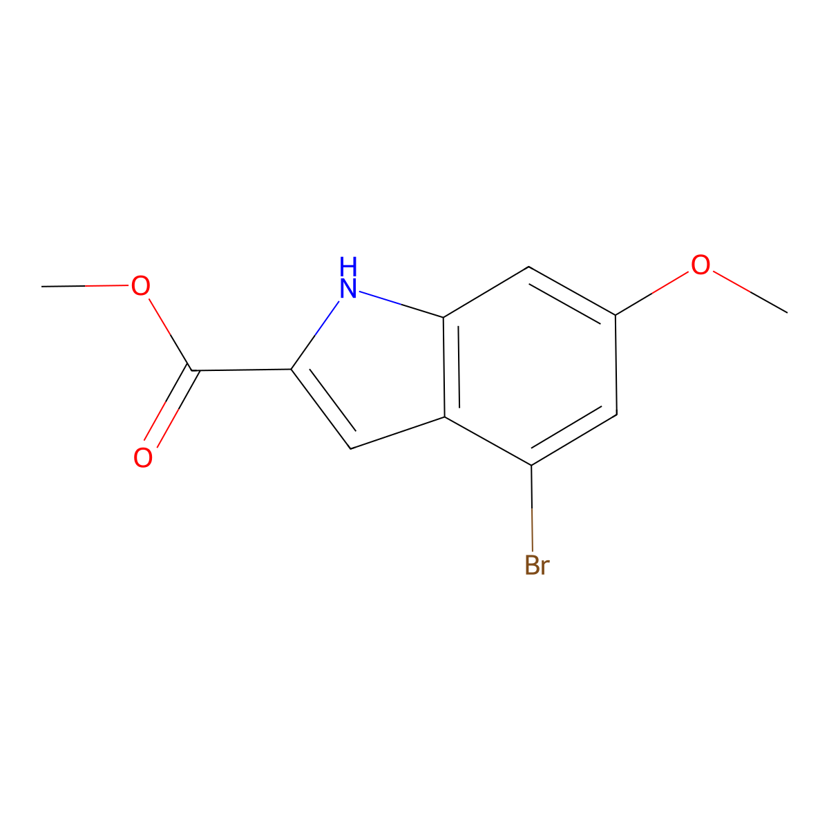 Methyl 4-bromo-6-methoxy-1h-indole-2-carboxylate molecular structure, CAS 476618-48-1