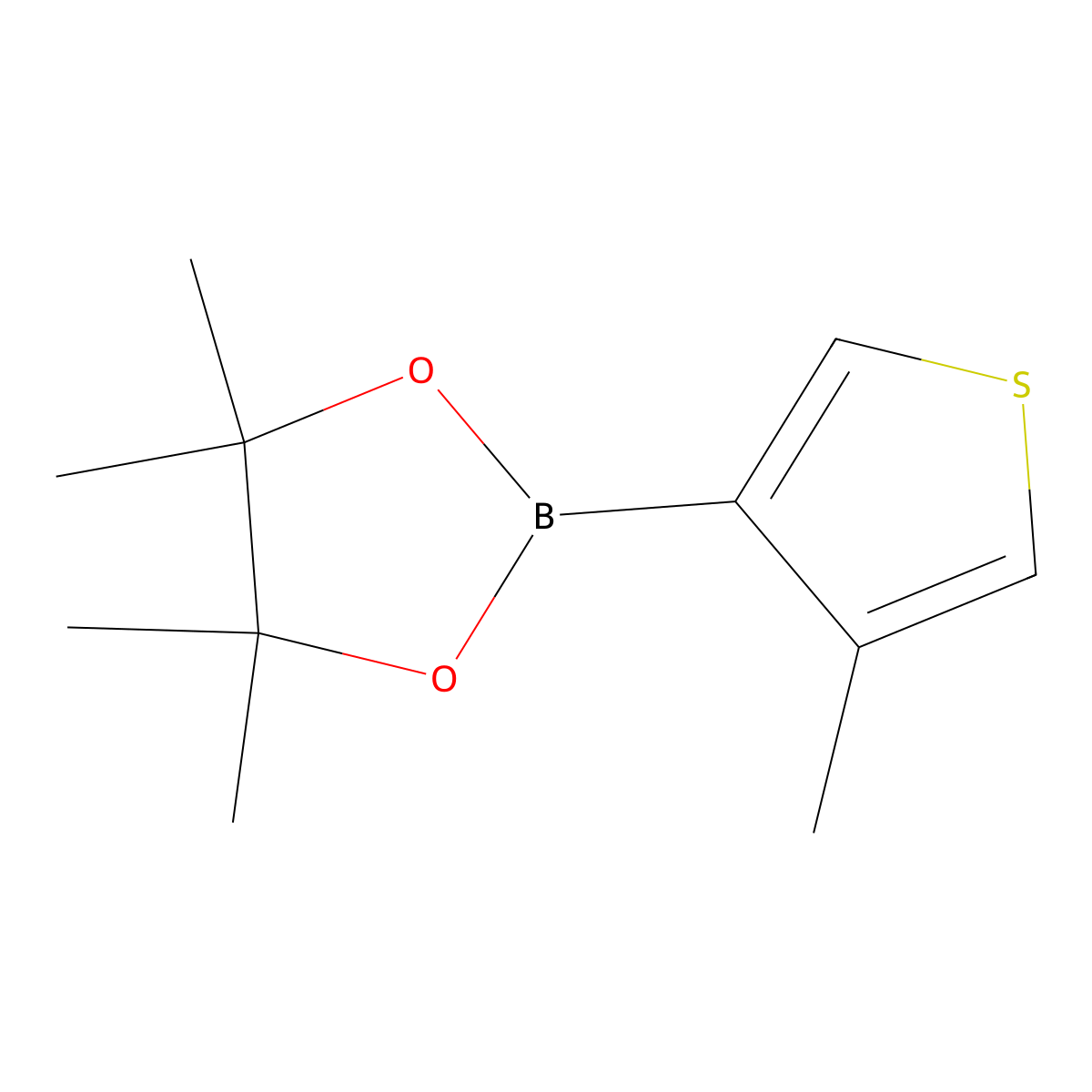 4,4,5,5-Tetramethyl-2-(4-methylthiophen-3-yl)-1,3,2-dioxaborolane molecular structure, CAS 476620-20-9