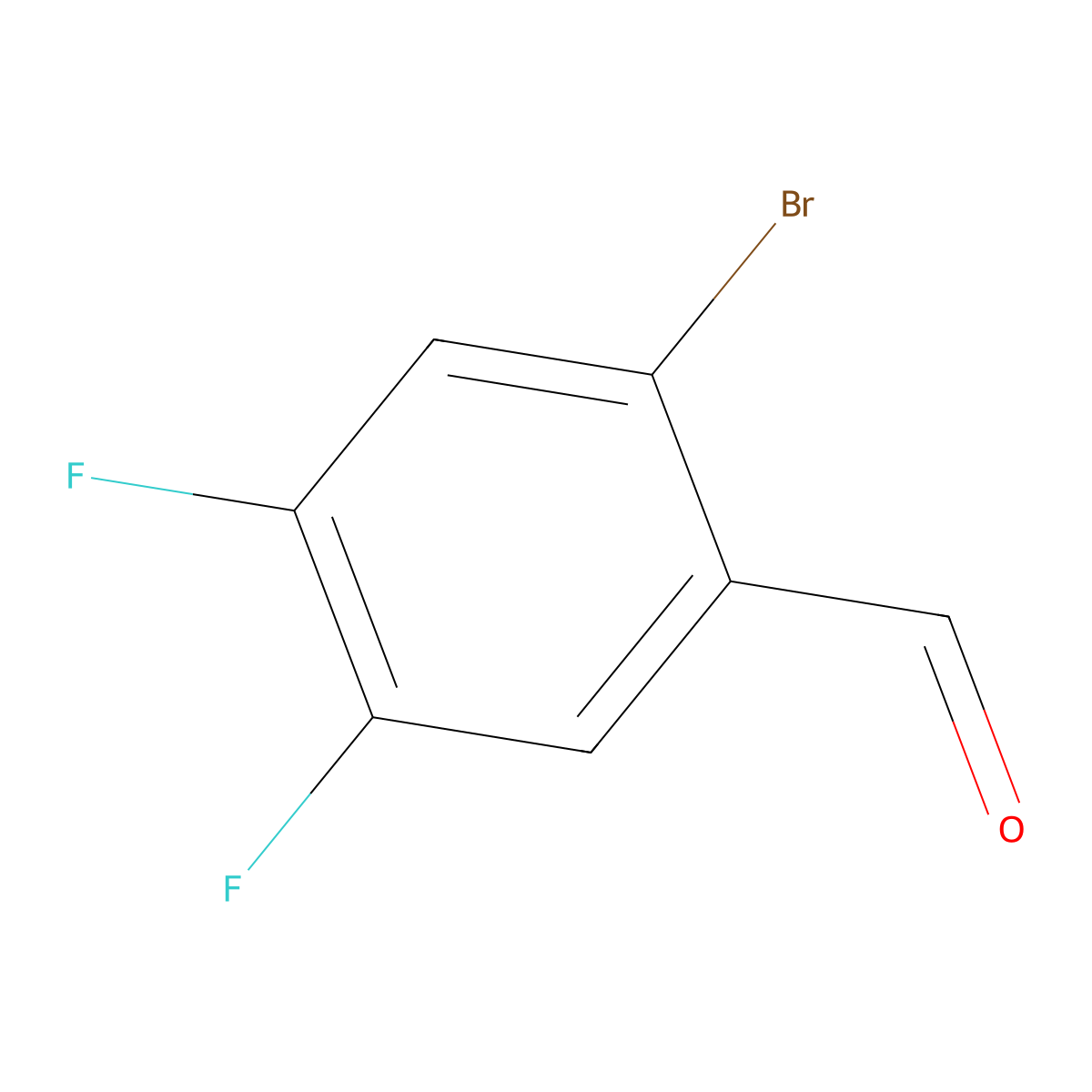 2-Bromo-4,5-difluorobenzaldehyde molecular structure, CAS 476620-54-9
