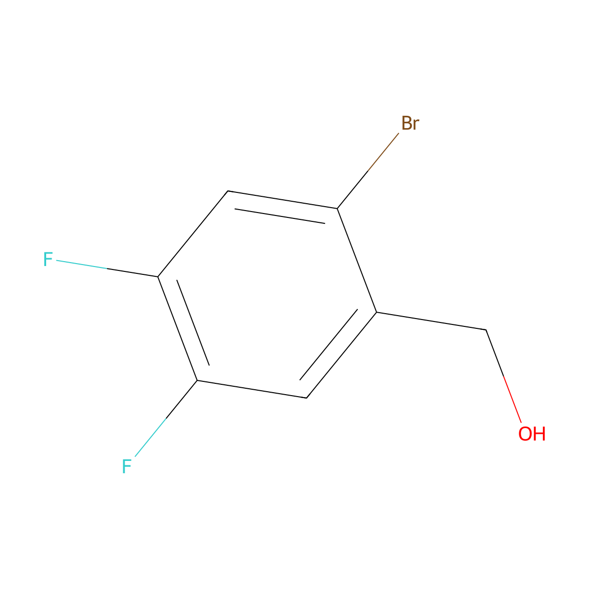 (2-Bromo-4,5-difluorophenyl)methanol molecular structure, CAS 476620-55-0