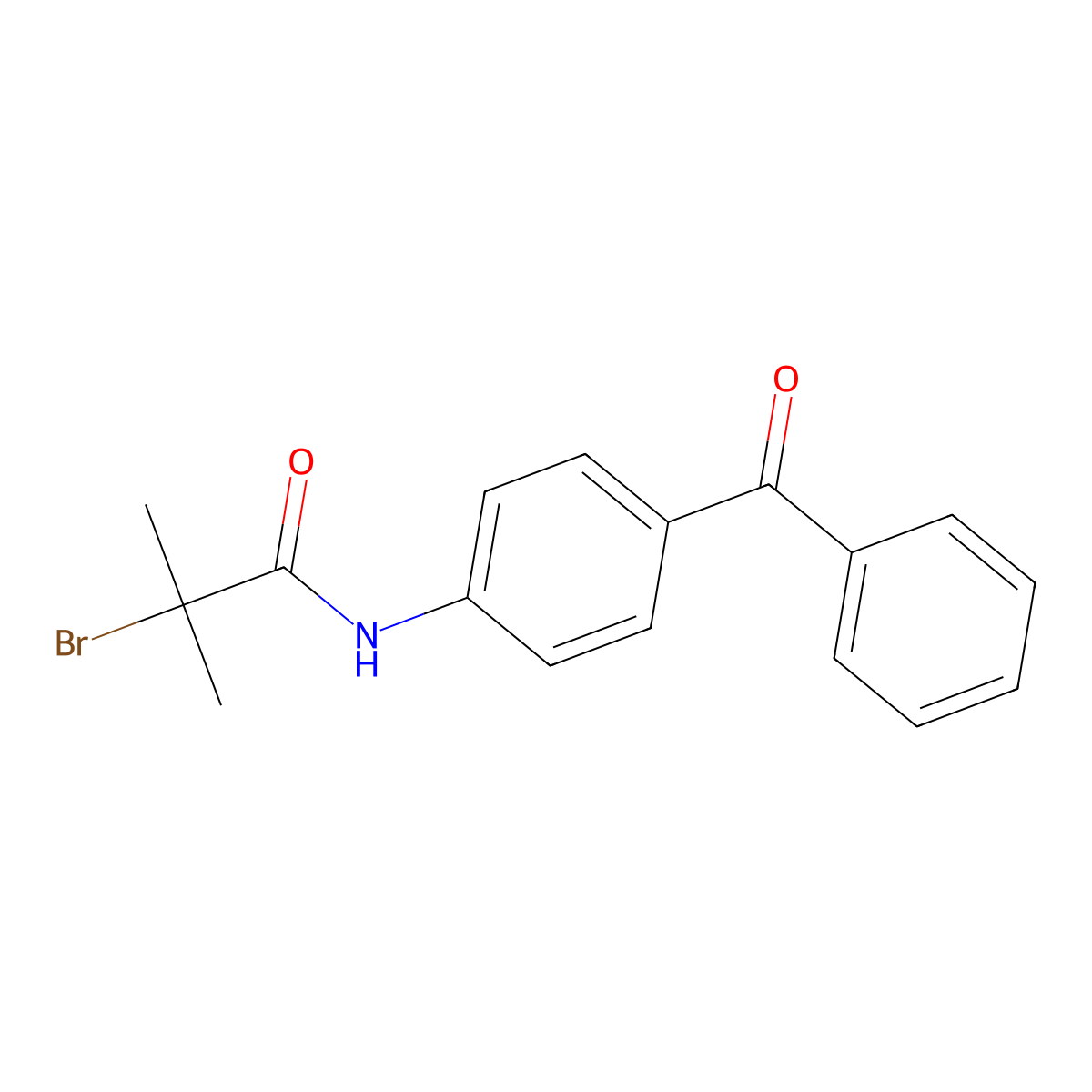 N-(4-benzoylphenyl)-2-bromo-2-methylpropanamide molecular structure, CAS 476621-76-8