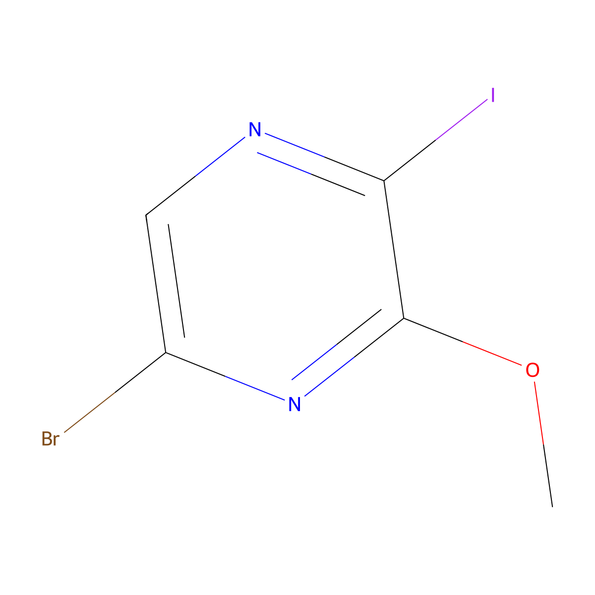5-Bromo-2-iodo-3-methoxypyrazine molecular structure, CAS 476622-89-6