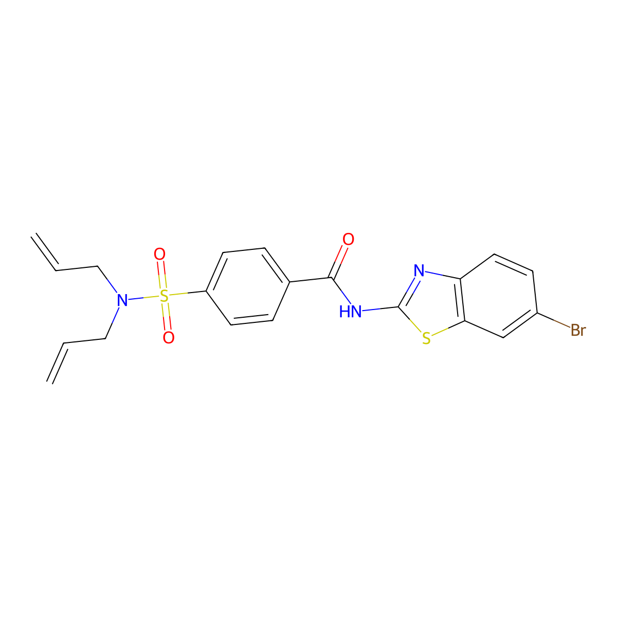 N-(6-bromobenzo[d]thiazol-2-yl)-4-(N,N-diallylsulfamoyl)benzamide molecular structure, CAS 476625-90-8