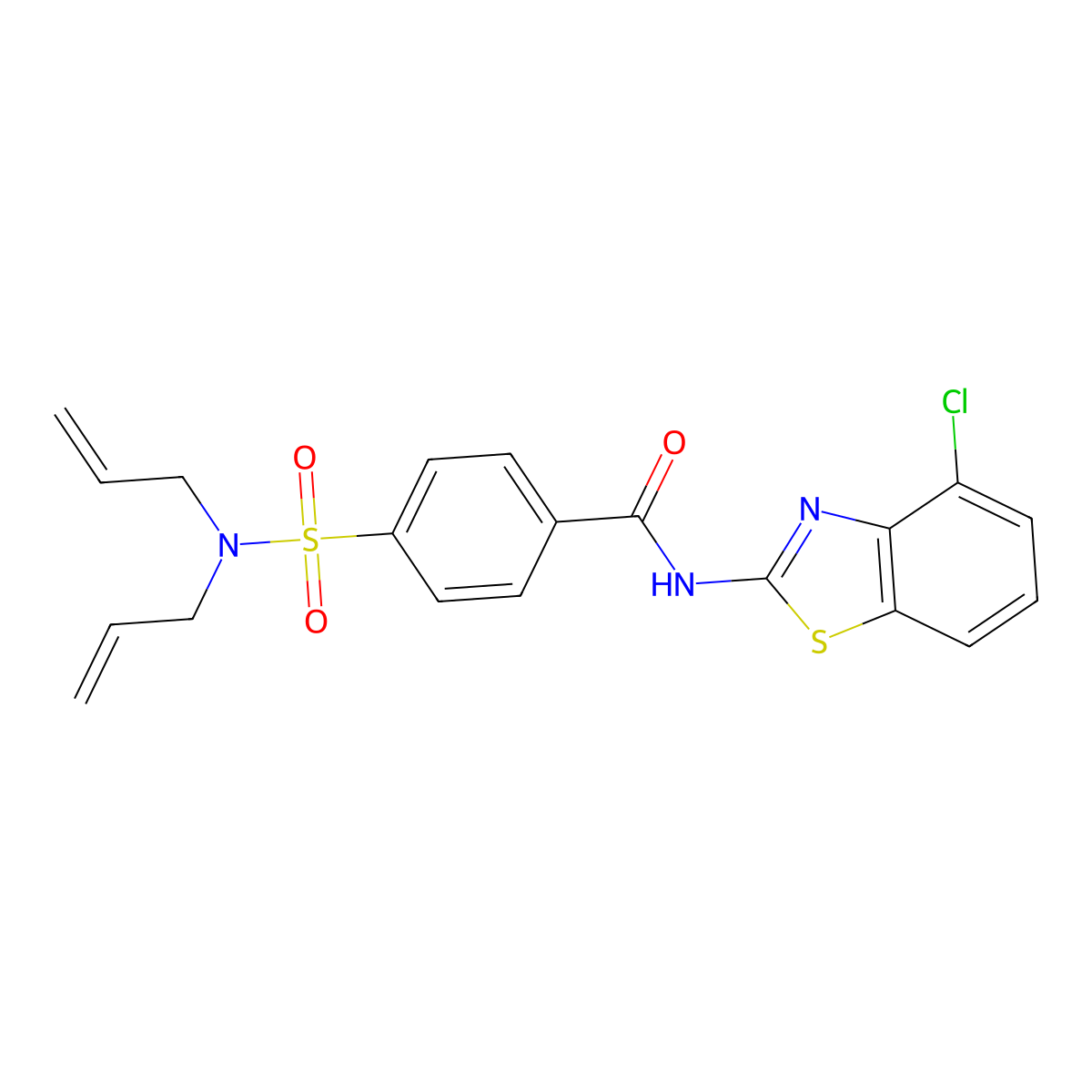 N-(4-chlorobenzo[d]thiazol-2-yl)-4-(N,N-diallylsulfamoyl)benzamide molecular structure, CAS 476625-92-0