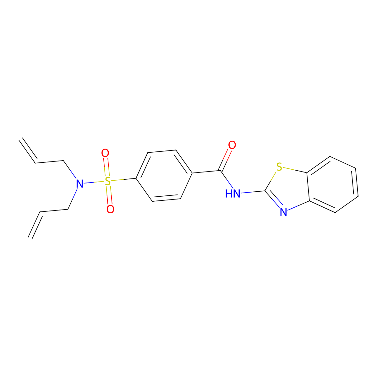 N-(benzo[d]thiazol-2-yl)-4-(N,N-diallylsulfamoyl)benzamide molecular structure, CAS 476625-93-1