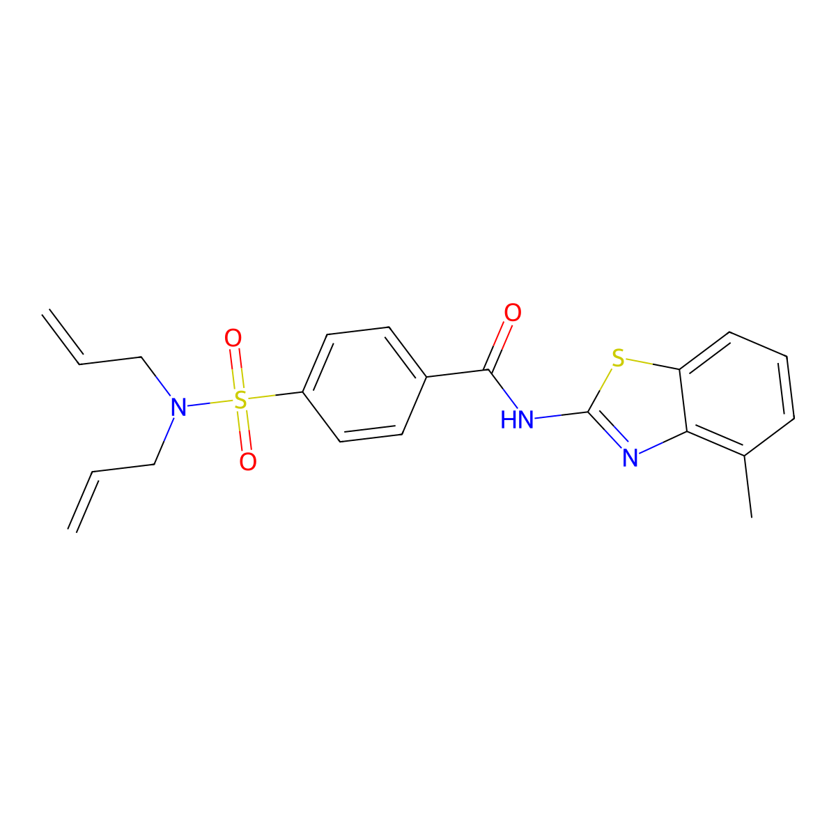 4-(N,N-diallylsulfamoyl)-N-(4-methylbenzo[d]thiazol-2-yl)benzamide molecular structure, CAS 476625-94-2