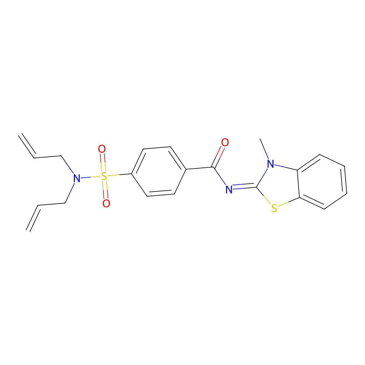 (E)-4-(N,N-diallylsulfamoyl)-N-(3-methylbenzo[d]thiazol-2(3H)-ylidene)benzamide molecular structure, CAS 476625-96-4
