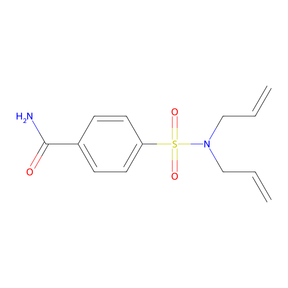 4-(N,N-diallylsulfamoyl)benzamide molecular structure, CAS 476626-33-2