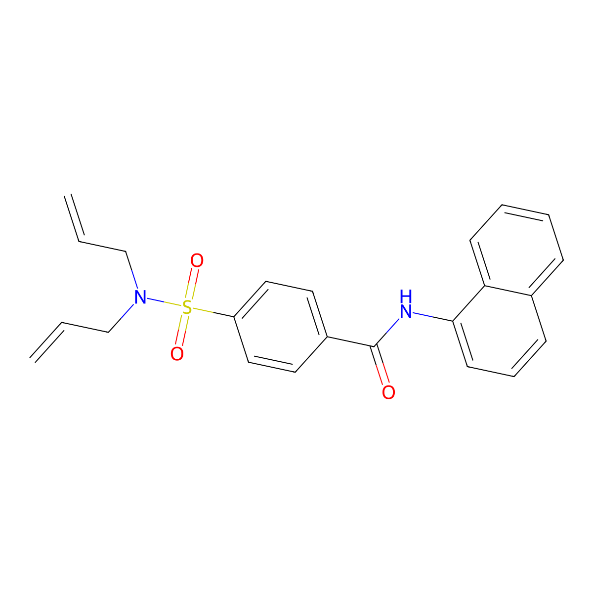 4-(N,N-diallylsulfamoyl)-N-(naphthalen-1-yl)benzamide molecular structure, CAS 476626-34-3