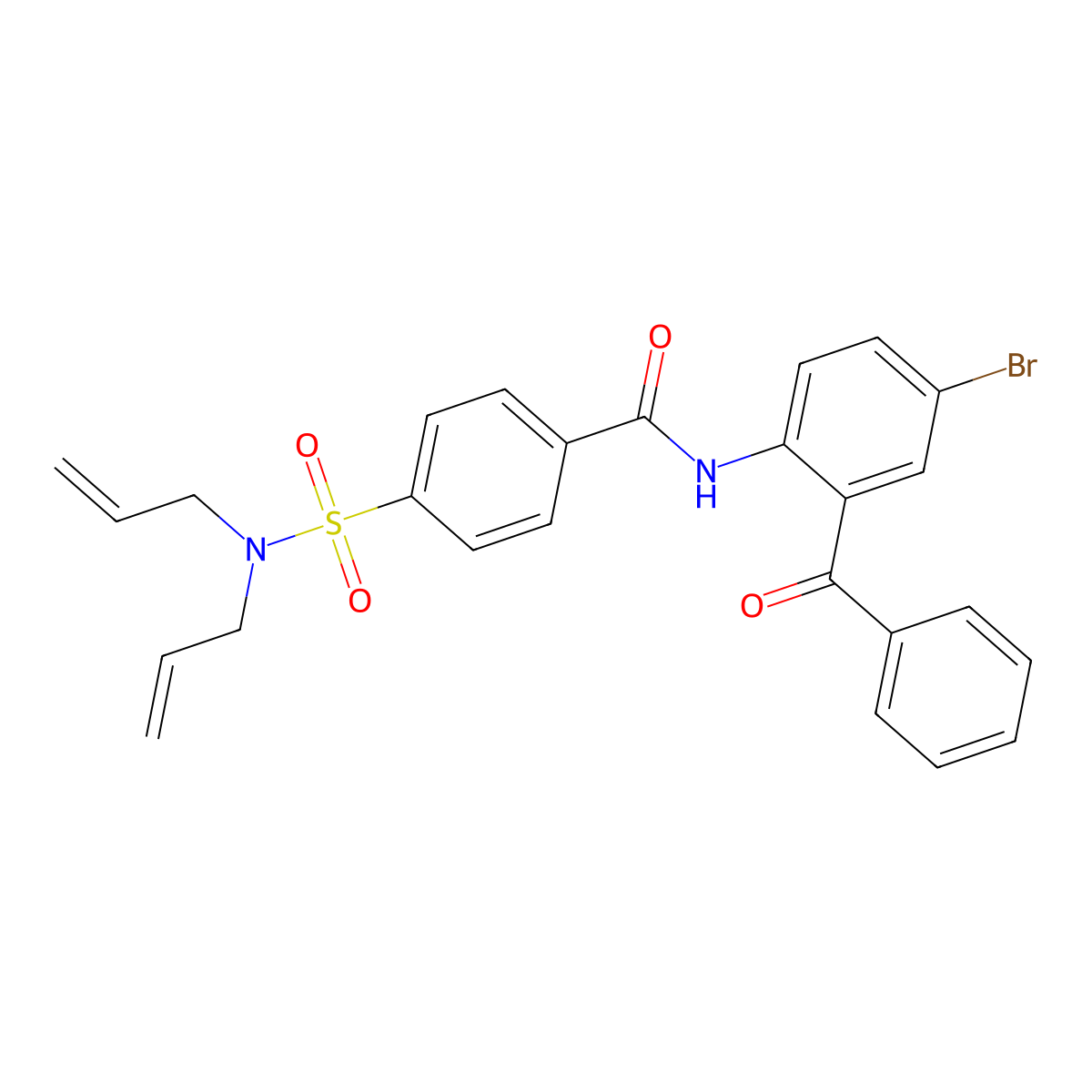 N-(2-benzoyl-4-bromophenyl)-4-(N,N-diallylsulfamoyl)benzamide molecular structure, CAS 476626-45-6