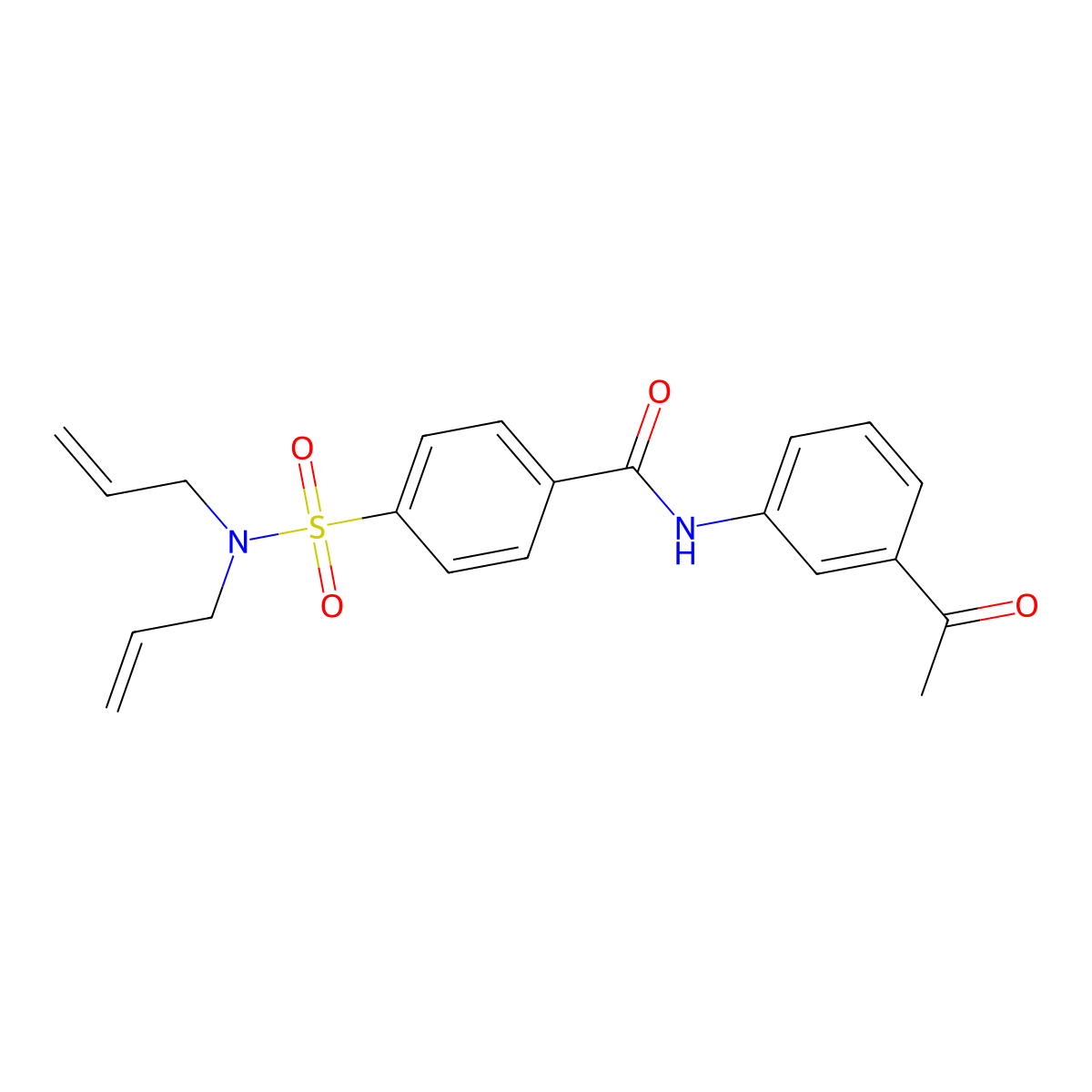 N-(3-acetylphenyl)-4-(N,N-diallylsulfamoyl)benzamide molecular structure, CAS 476626-48-9