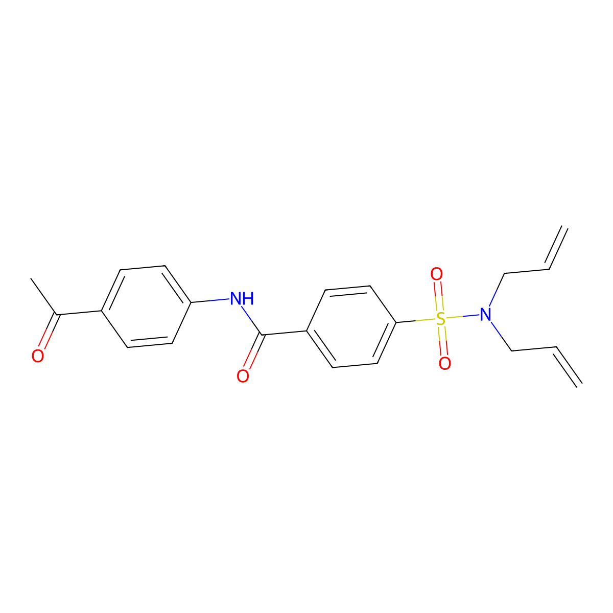 N-(4-acetylphenyl)-4-(N,N-diallylsulfamoyl)benzamide molecular structure, CAS 476626-49-0