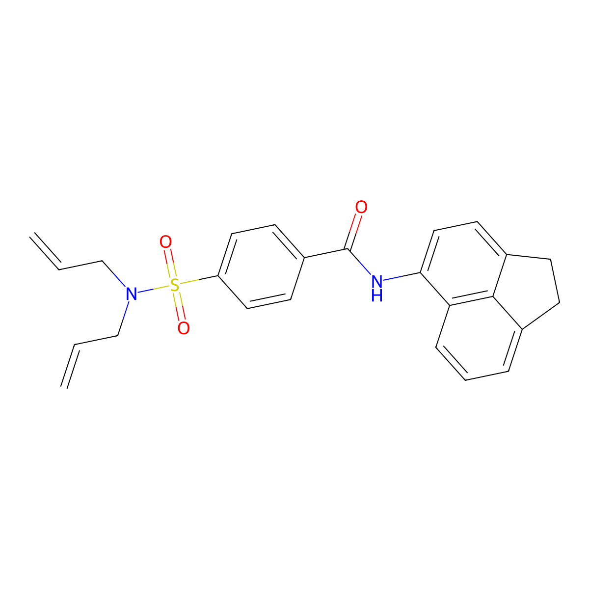 4-(N,N-diallylsulfamoyl)-N-(1,2-dihydroacenaphthylen-5-yl)benzamide molecular structure, CAS 476626-50-3