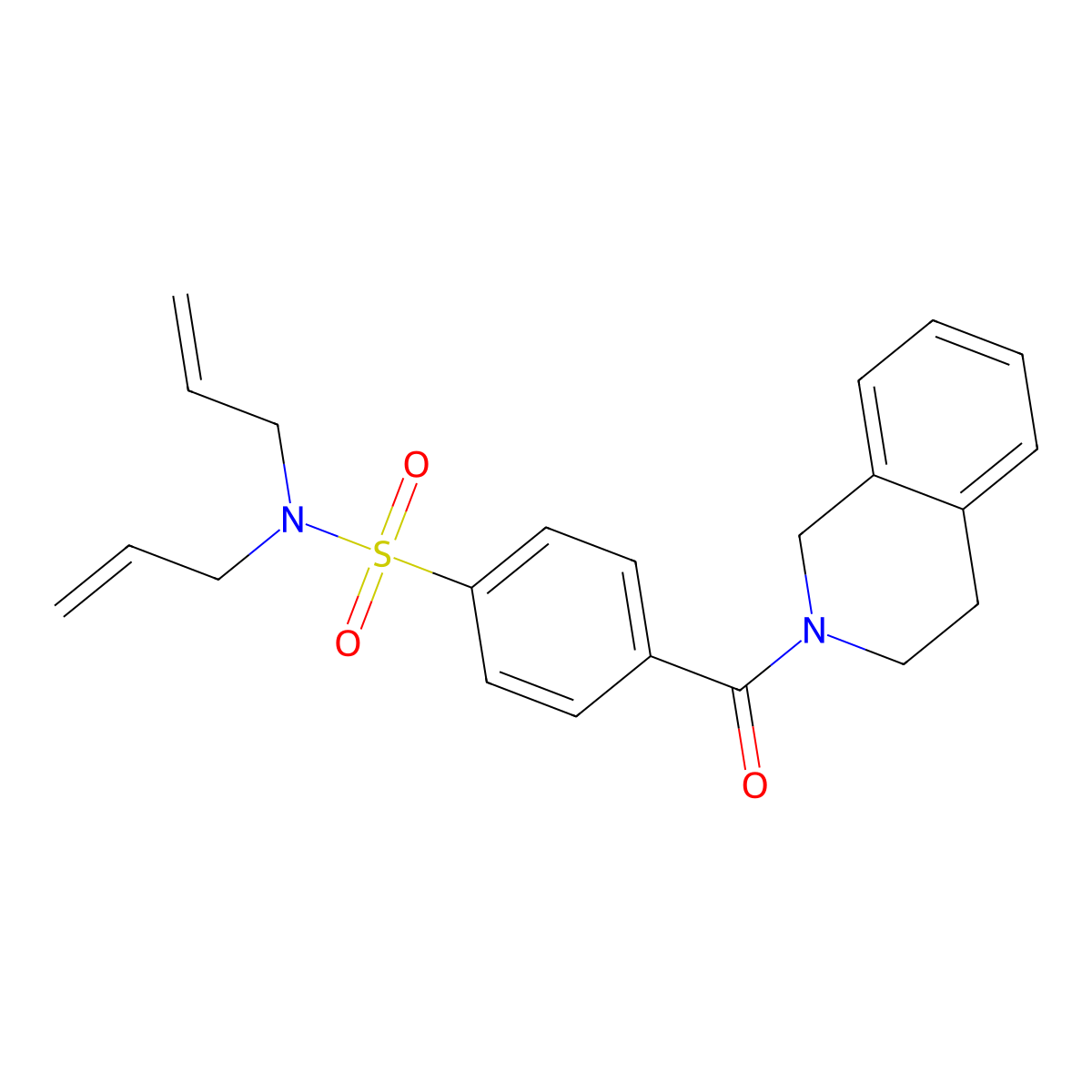 N,N-diallyl-4-(1,2,3,4-tetrahydroisoquinoline-2-carbonyl)benzenesulfonamide molecular structure, CAS 476626-62-7