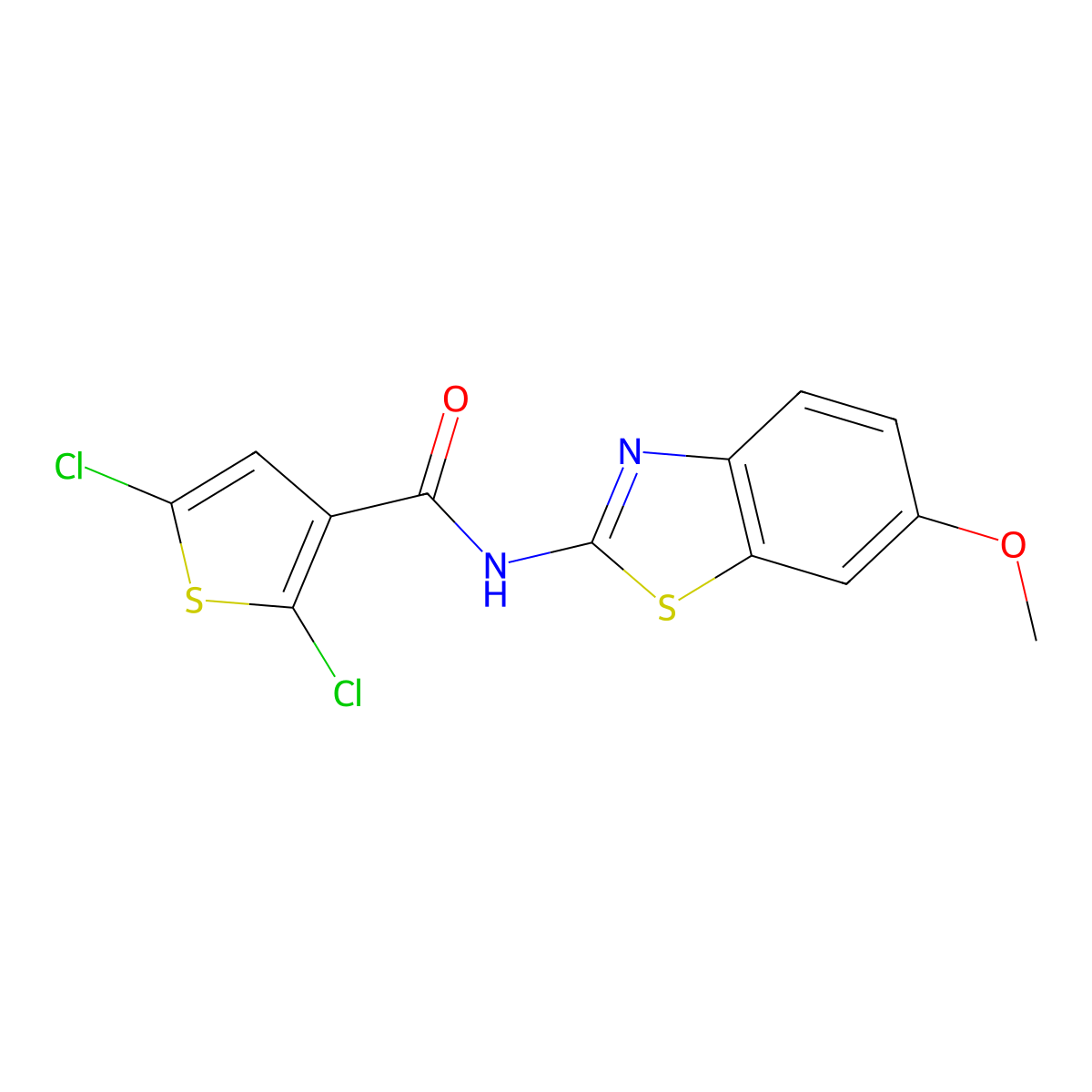 2,5-dichloro-N-(6-methoxy-1,3-benzothiazol-2-yl)thiophene-3-carboxamide molecular structure, CAS 476626-75-2