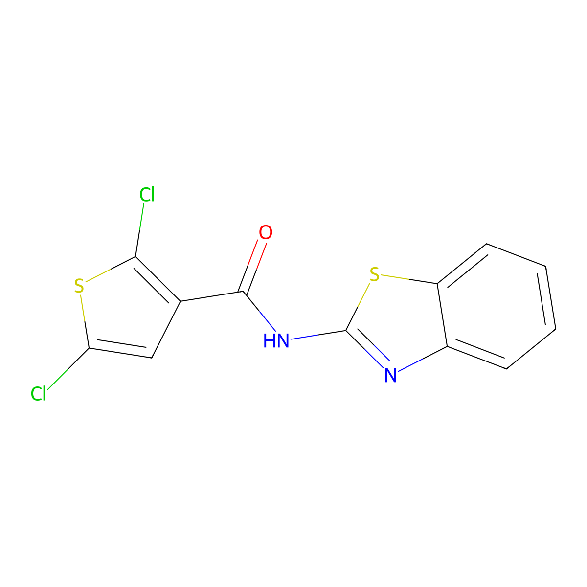 N-(1,3-benzothiazol-2-yl)-2,5-dichlorothiophene-3-carboxamide molecular structure, CAS 476626-84-3