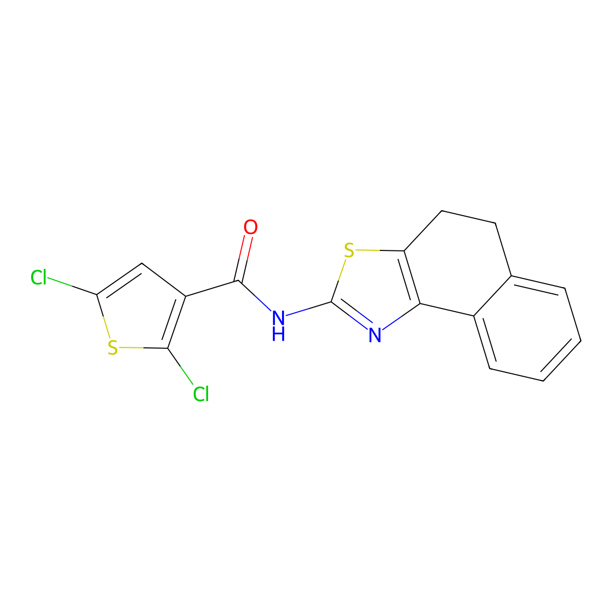 2,5-dichloro-N-(4,5-dihydrobenzo[e][1,3]benzothiazol-2-yl)thiophene-3-carboxamide molecular structure, CAS 476626-90-1
