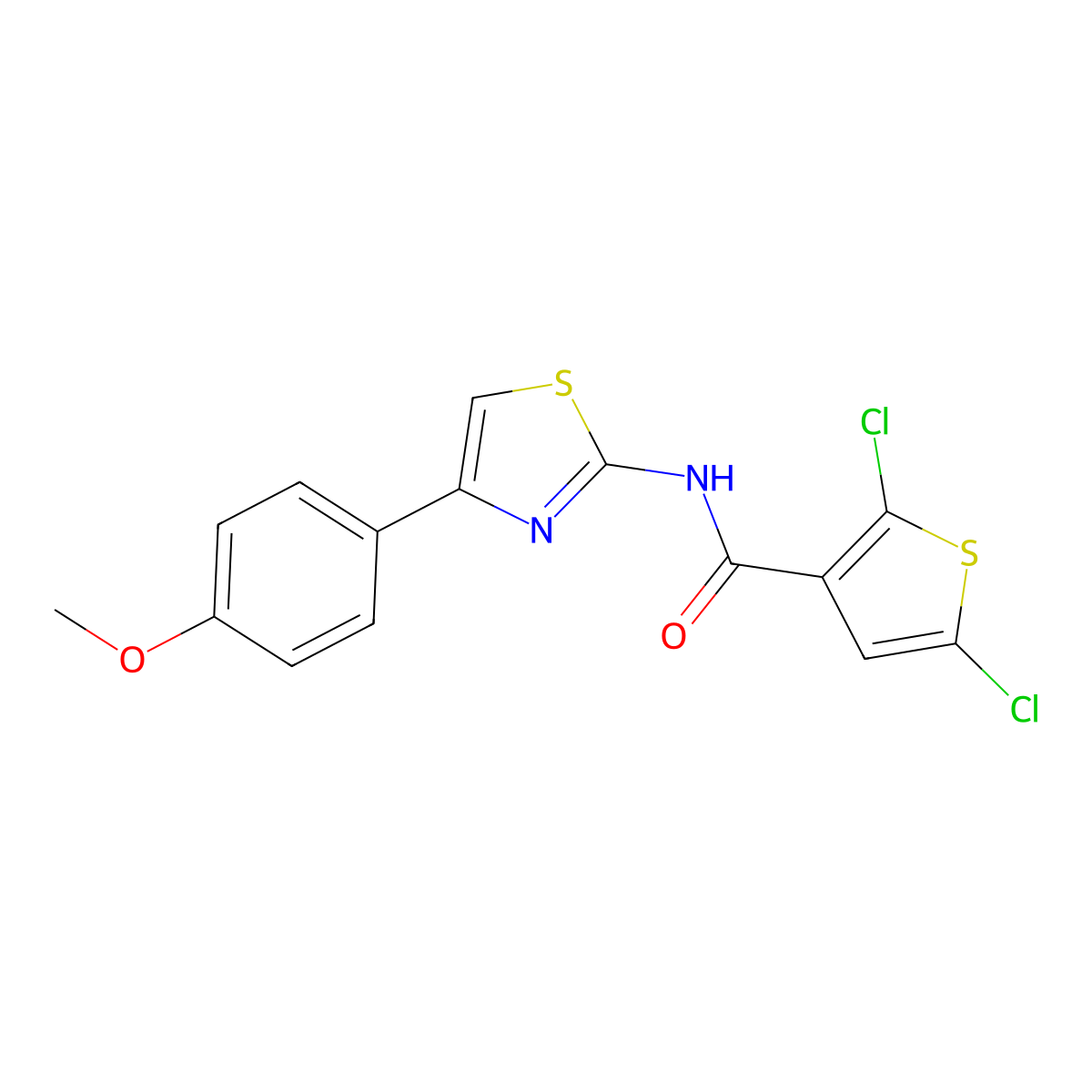 2,5-dichloro-N-[4-(4-methoxyphenyl)-1,3-thiazol-2-yl]thiophene-3-carboxamide molecular structure, CAS 476626-94-5