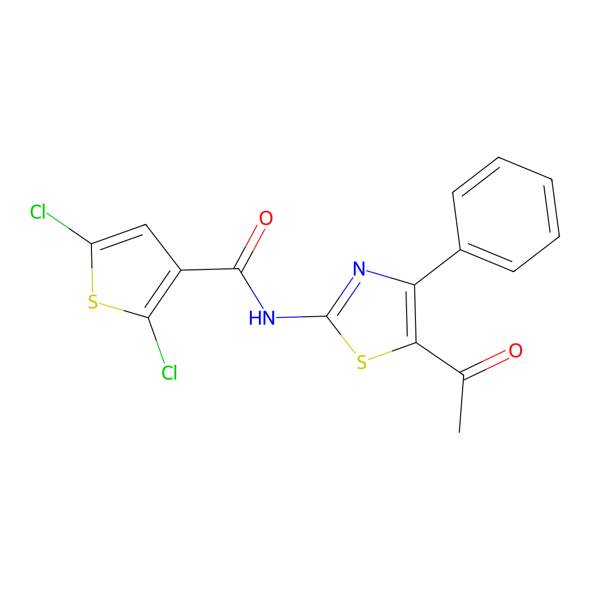 N-(5-acetyl-4-phenyl-1,3-thiazol-2-yl)-2,5-dichlorothiophene-3-carboxamide molecular structure, CAS 476627-01-7