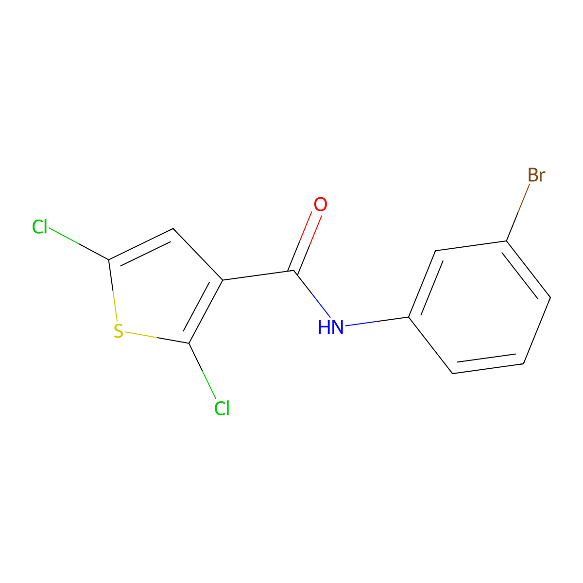 N-(3-bromophenyl)-2,5-dichlorothiophene-3-carboxamide molecular structure, CAS 476627-26-6