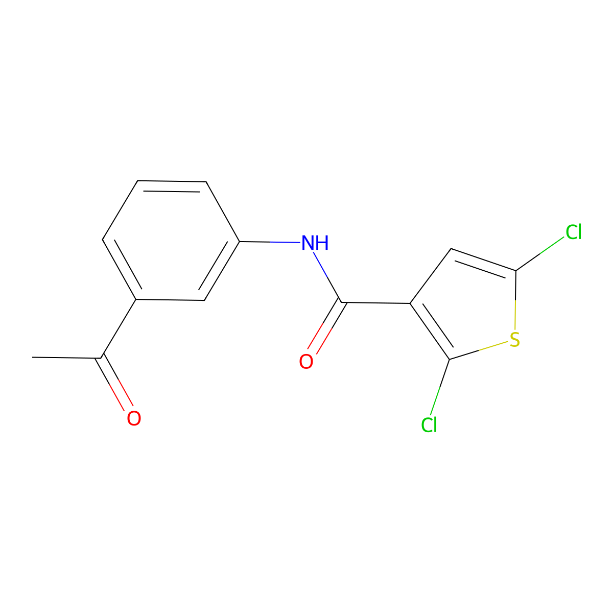 N-(3-acetylphenyl)-2,5-dichlorothiophene-3-carboxamide molecular structure, CAS 476627-42-6