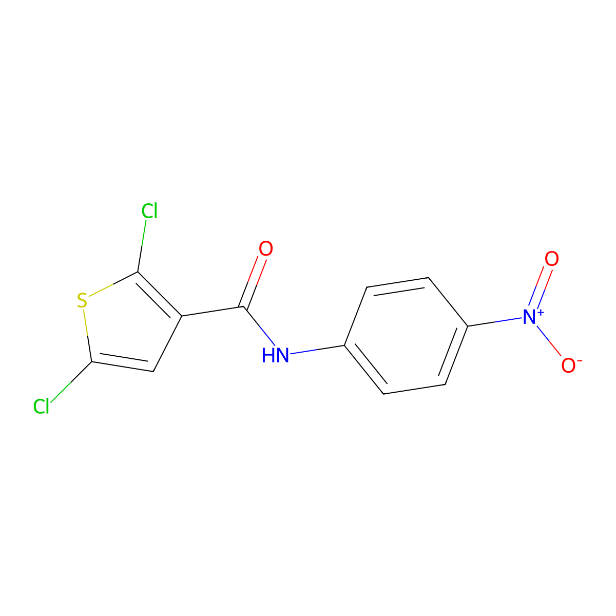 2,5-dichloro-N-(4-nitrophenyl)thiophene-3-carboxamide molecular structure, CAS 476627-46-0
