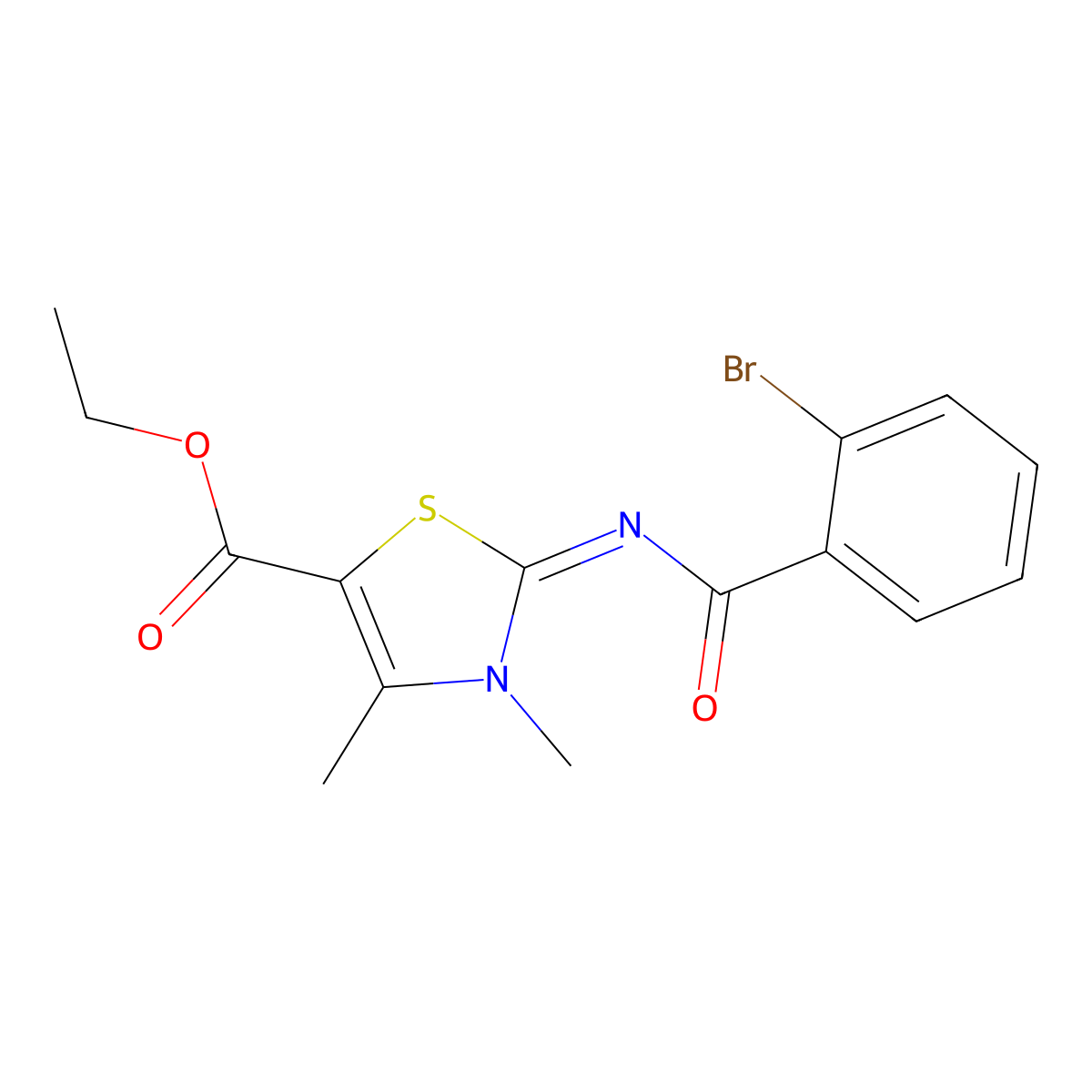Ethyl 2-(2-bromobenzoyl)imino-3,4-dimethyl-1,3-thiazole-5-carboxylate molecular structure, CAS 476628-10-1