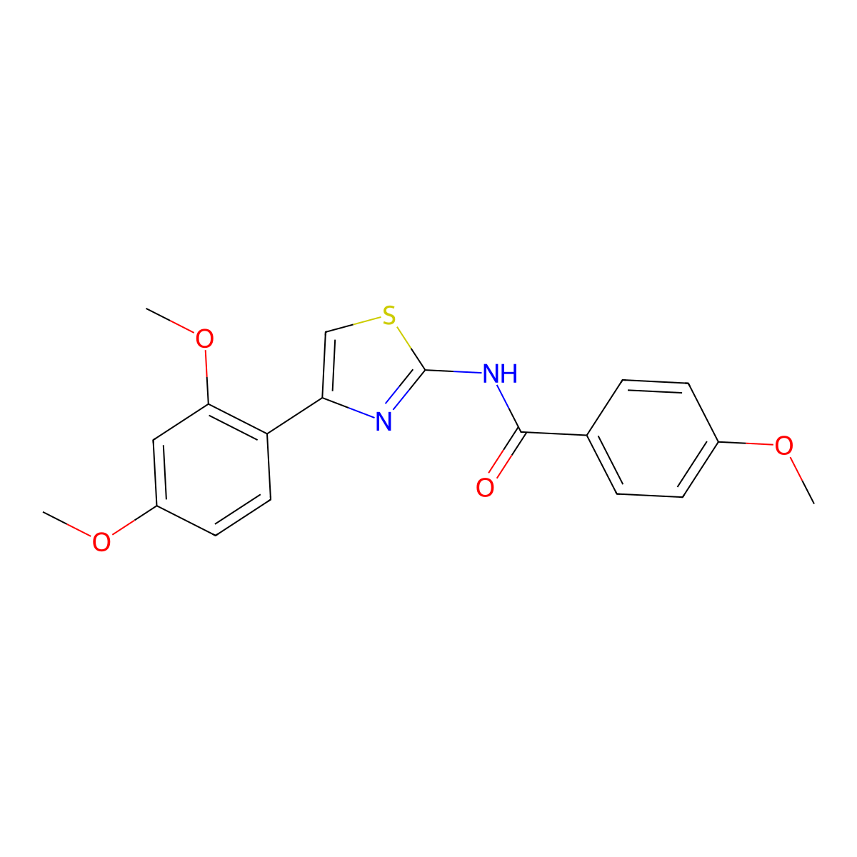 N-[4-(2,4-dimethoxyphenyl)-1,3-thiazol-2-yl]-4-methoxybenzamide molecular structure, CAS 476628-45-2