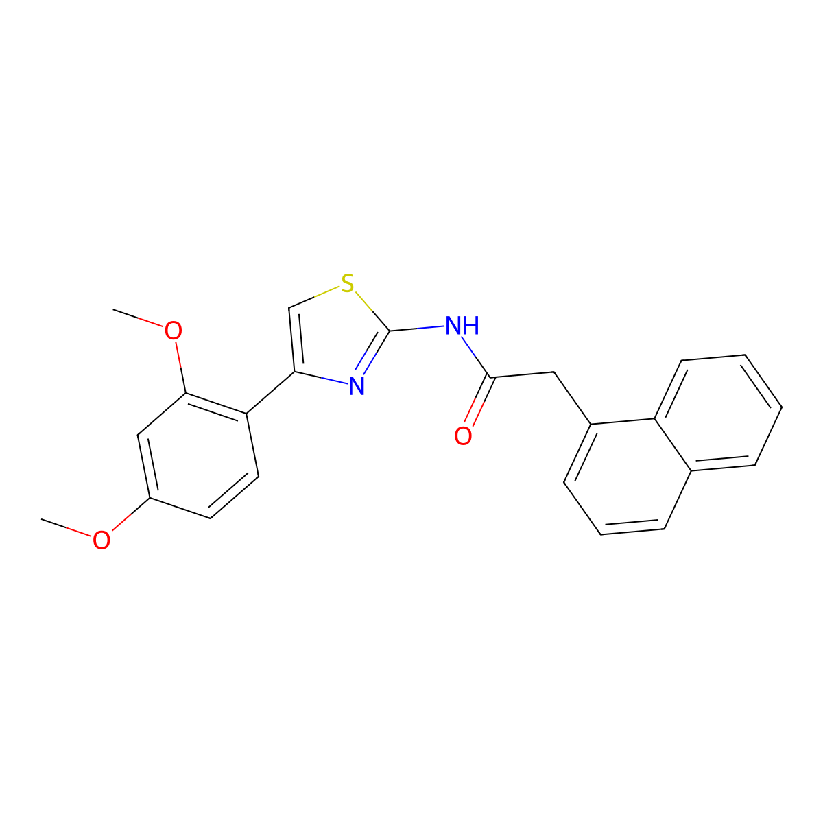 N-(4-(2,4-dimethoxyphenyl)thiazol-2-yl)-2-(naphthalen-1-yl)acetamide molecular structure, CAS 476628-54-3