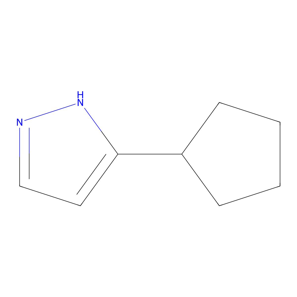 3-Cyclopentyl-1H-pyrazole molecular structure, CAS 476629-87-5