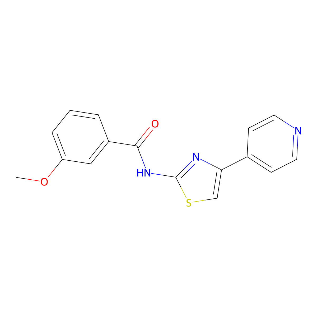 3-methoxy-N-(4-pyridin-4-yl-1,3-thiazol-2-yl)benzamide molecular structure, CAS 476631-41-1