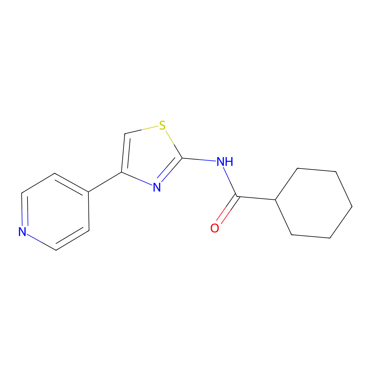 N-(4-pyridin-4-yl-1,3-thiazol-2-yl)cyclohexanecarboxamide molecular structure, CAS 476631-57-9