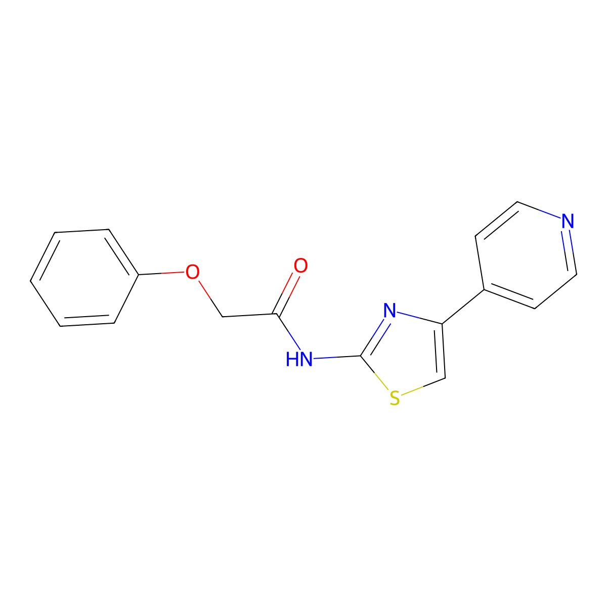 2-Phenoxy-N-(4-pyridin-4-yl-thiazol-2-yl)-acetamide molecular structure, CAS 476631-61-5