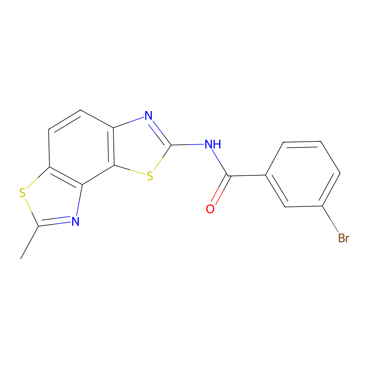 3-bromo-N-(7-methyl-[1,3]thiazolo[5,4-e][1,3]benzothiazol-2-yl)benzamide molecular structure, CAS 476631-72-8