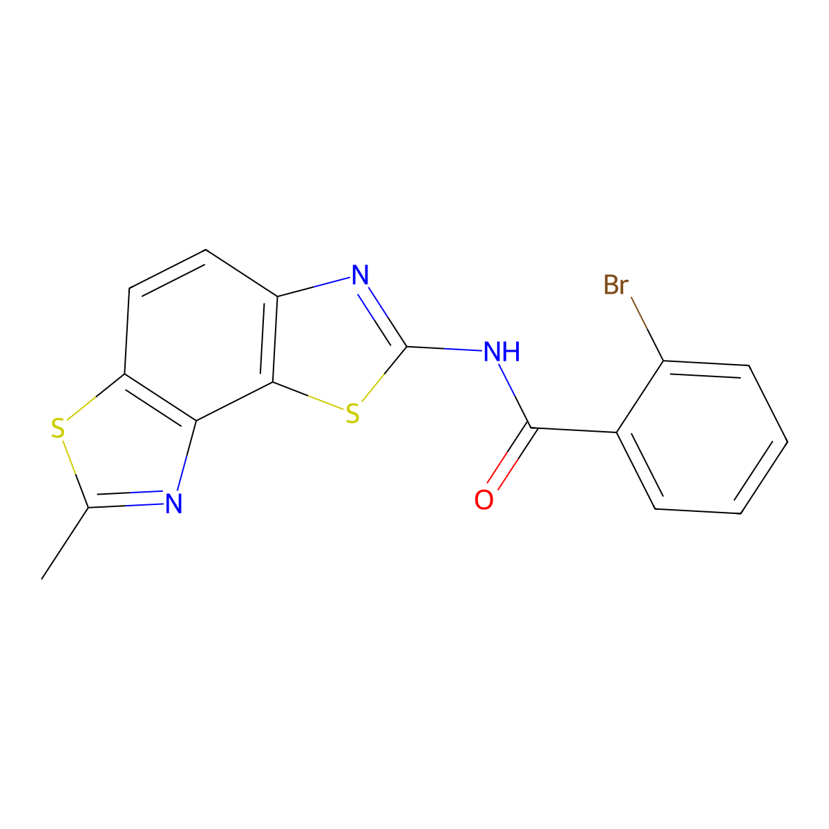 2-bromo-N-(7-methyl-[1,3]thiazolo[5,4-e][1,3]benzothiazol-2-yl)benzamide molecular structure, CAS 476631-73-9