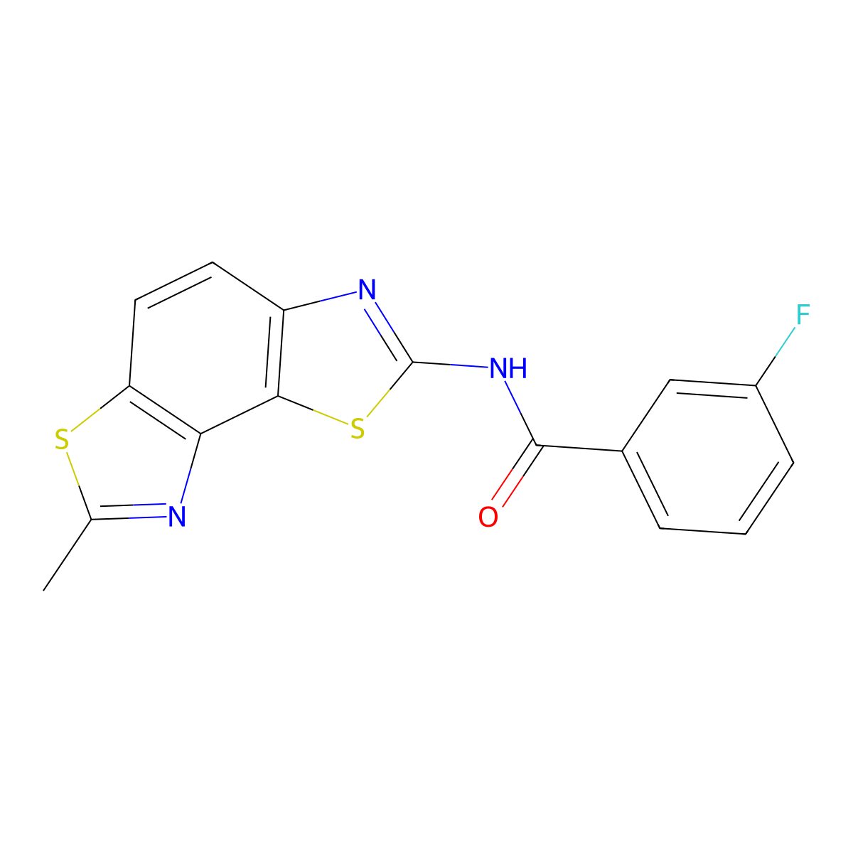 3-fluoro-N-(7-methyl-[1,3]thiazolo[5,4-e][1,3]benzothiazol-2-yl)benzamide molecular structure, CAS 476631-82-0
