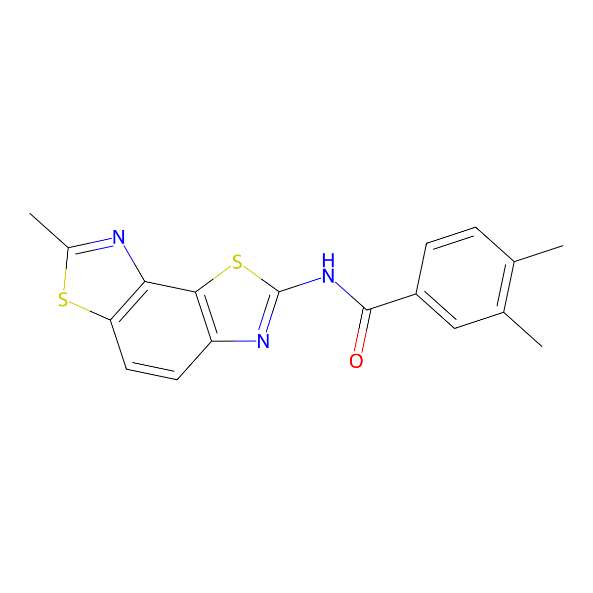 3,4-dimethyl-N-(7-methyl-[1,3]thiazolo[5,4-e][1,3]benzothiazol-2-yl)benzamide molecular structure, CAS 476631-85-3
