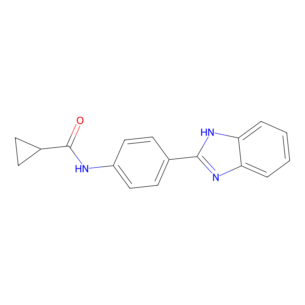 N-[4-(1H-benzimidazol-2-yl)phenyl]cyclopropanecarboxamide molecular structure, CAS 476633-89-3