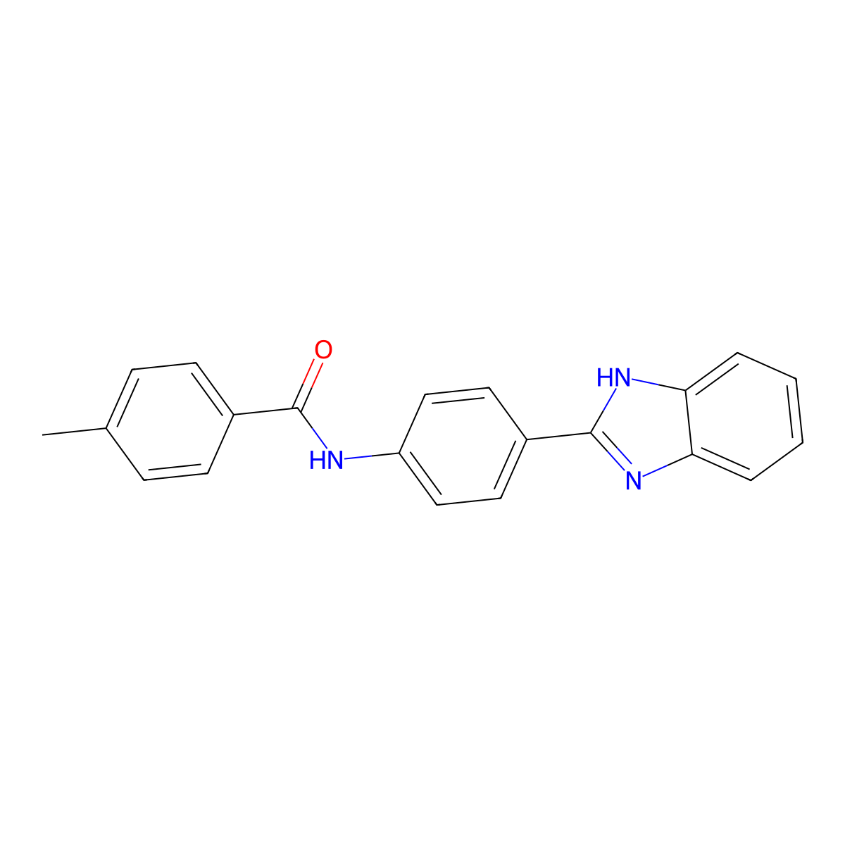 N-(4-(1H-benzo[d]imidazol-2-yl)phenyl)-4-methylbenzamide molecular structure, CAS 476633-90-6