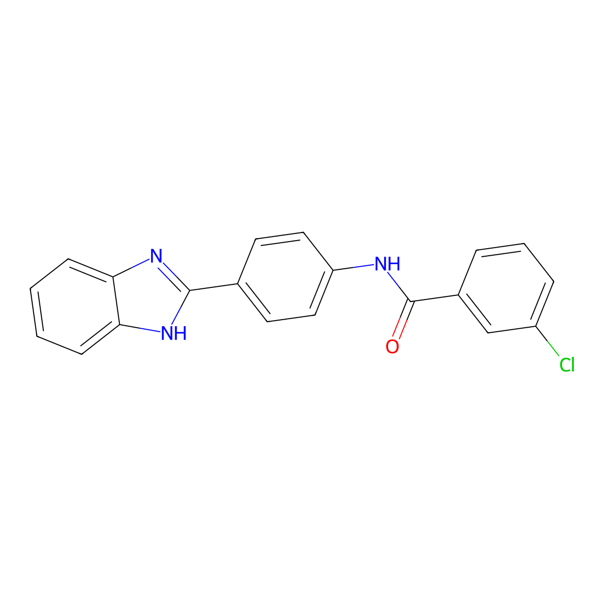 N-(4-(1H-benzo[d]imidazol-2-yl)phenyl)-3-chlorobenzamide molecular structure, CAS 476633-92-8