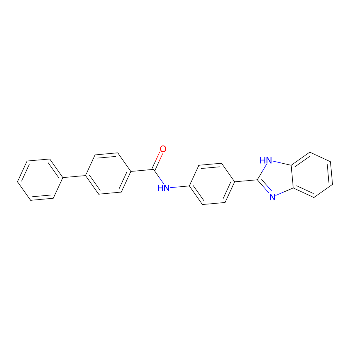 N-[4-(1H-benzimidazol-2-yl)phenyl]-4-phenylbenzamide molecular structure, CAS 476633-93-9
