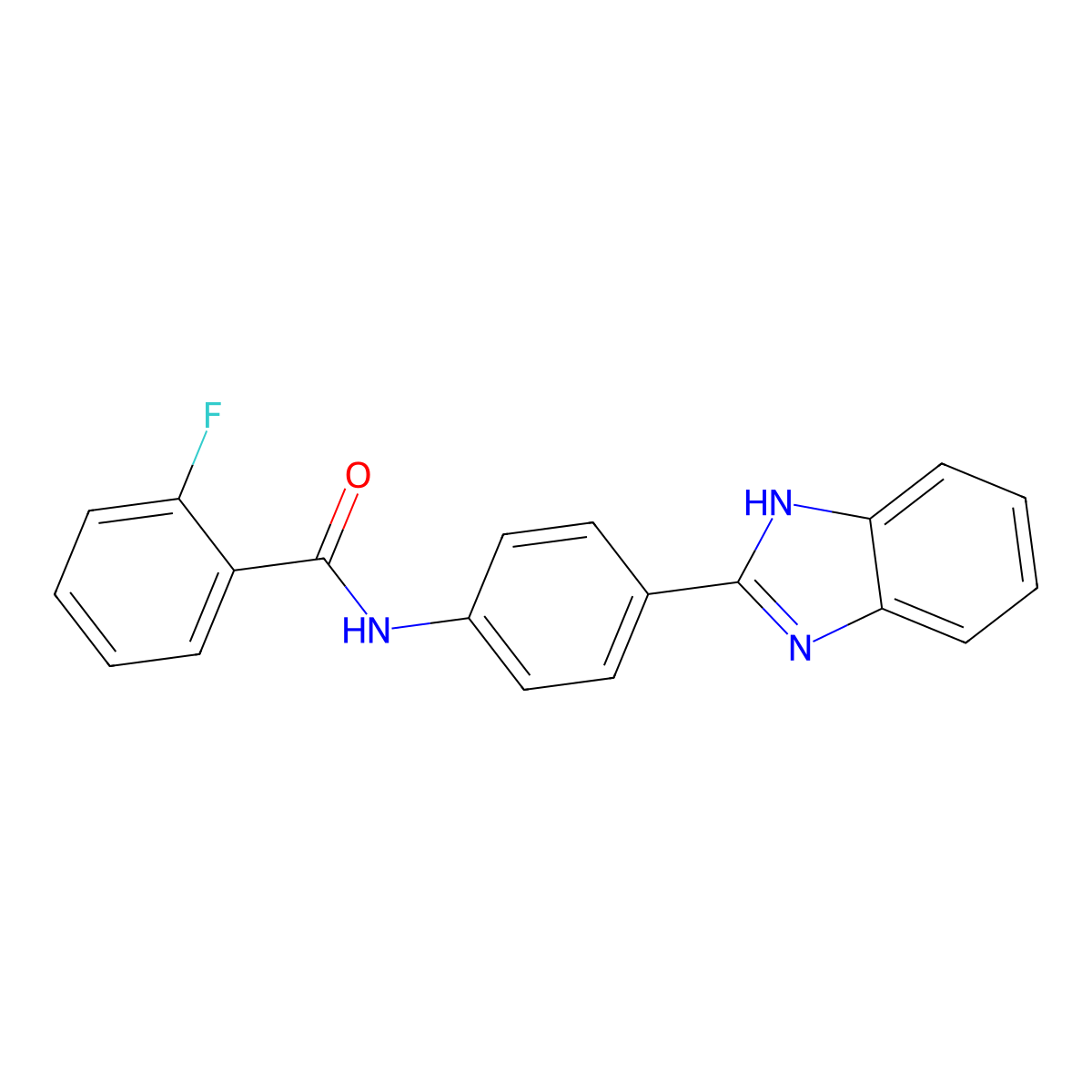 N-[4-(1H-benzimidazol-2-yl)phenyl]-2-fluorobenzamide molecular structure, CAS 476633-94-0