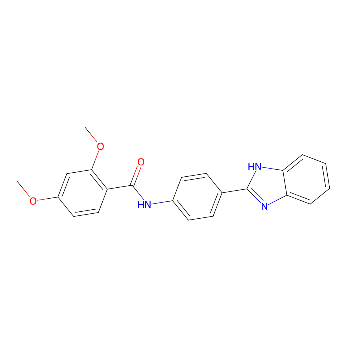 N-(4-(1H-benzo[d]imidazol-2-yl)phenyl)-2,4-dimethoxybenzamide molecular structure, CAS 476633-98-4