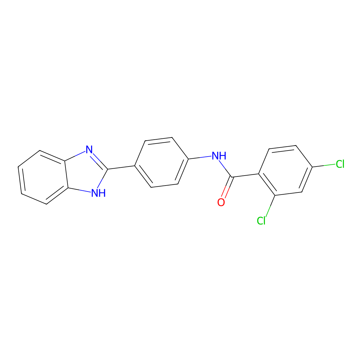 N-[4-(1H-benzimidazol-2-yl)phenyl]-2,4-dichlorobenzamide molecular structure, CAS 476633-99-5