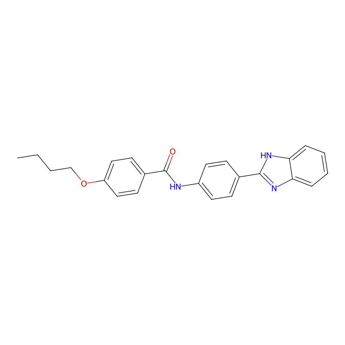 N-[4-(1H-benzimidazol-2-yl)phenyl]-4-butoxybenzamide molecular structure, CAS 476634-01-2