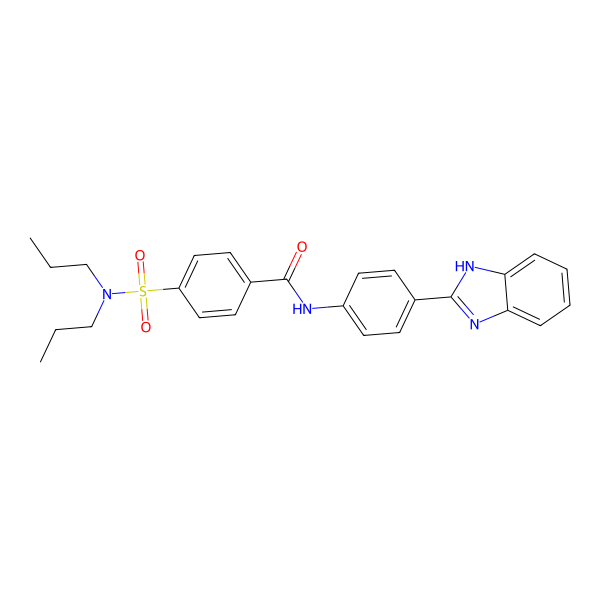 N-[4-(1H-benzimidazol-2-yl)phenyl]-4-(dipropylsulfamoyl)benzamide molecular structure, CAS 476634-02-3