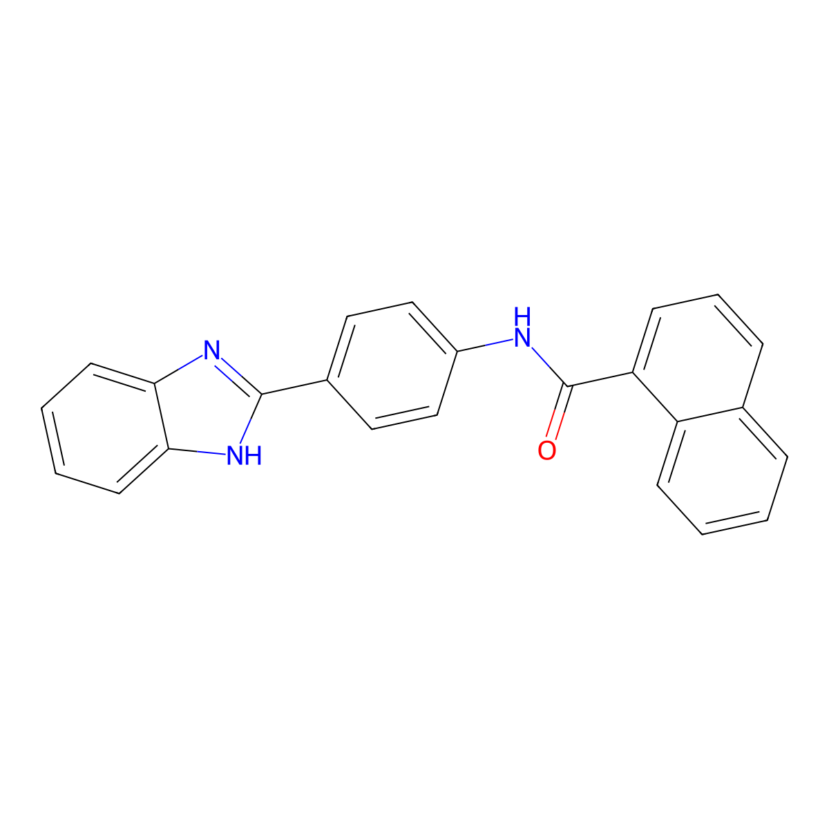 N-(4-(1H-benzo[d]imidazol-2-yl)phenyl)-1-naphthamide molecular structure, CAS 476634-03-4