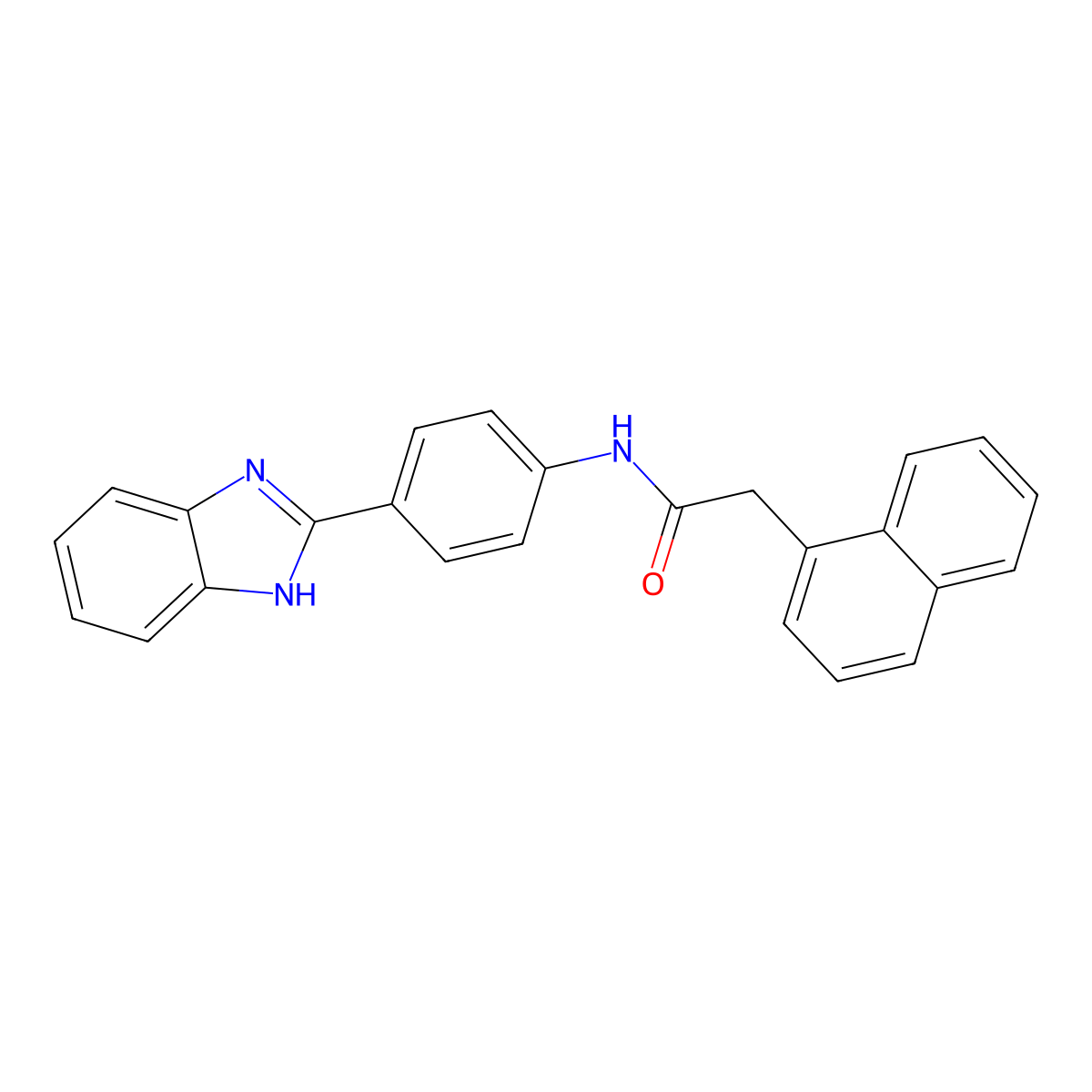 N-(4-(1H-benzo[d]imidazol-2-yl)phenyl)-2-(naphthalen-1-yl)acetamide molecular structure, CAS 476634-05-6